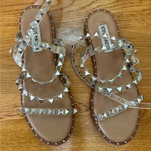 Steve Madden Wrap Silver Studded Sandals